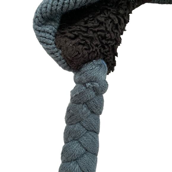 THE NORTH FACE Kids Knit Earflap Beanie in Blue Yellow Gray Size Medium Youth - Picture 8 of 8